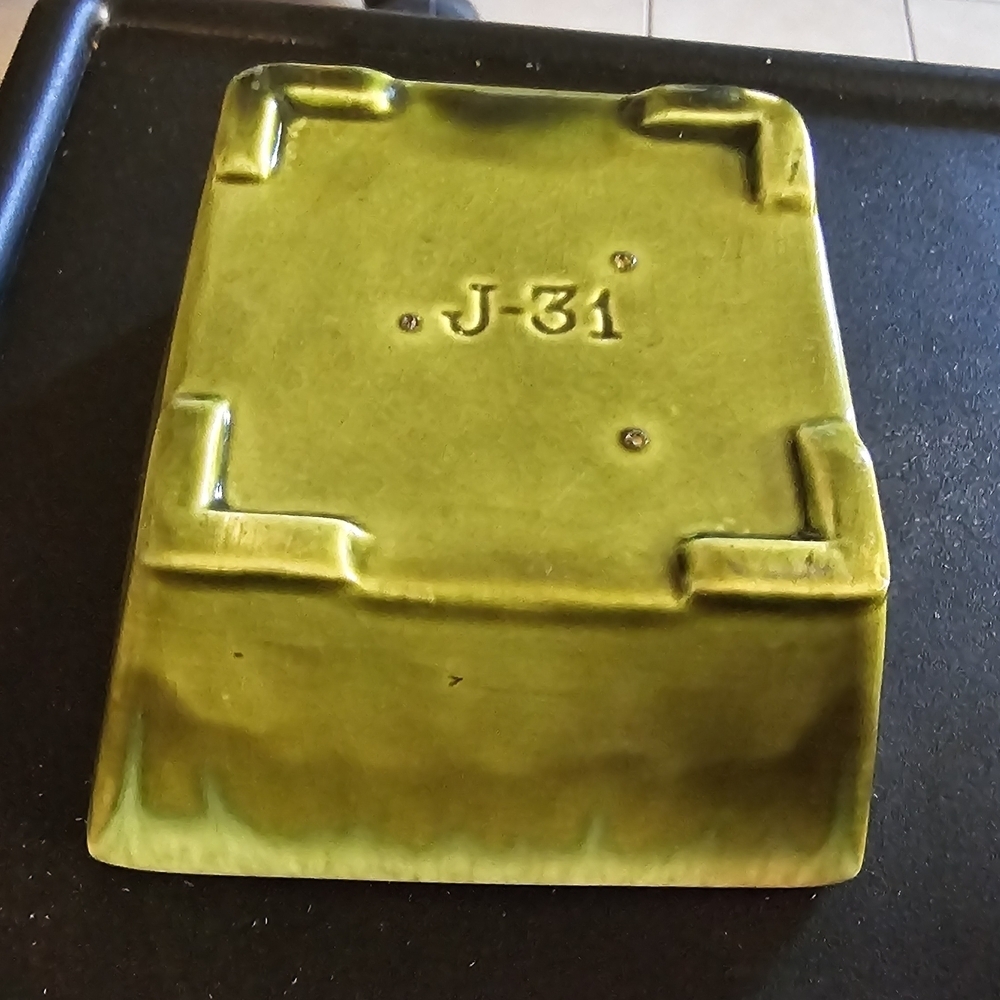 Drip Glaze Green Ceramic Square Bowl Planter - Picture 8 of 8